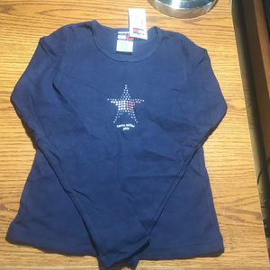 Tommy Hilfiger blue l/s top girls Small NWT